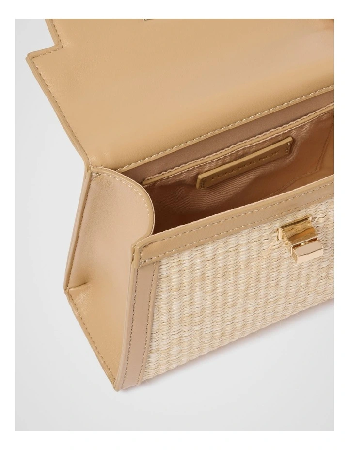 Talia Woven Top Handle Bag in Brown image 3