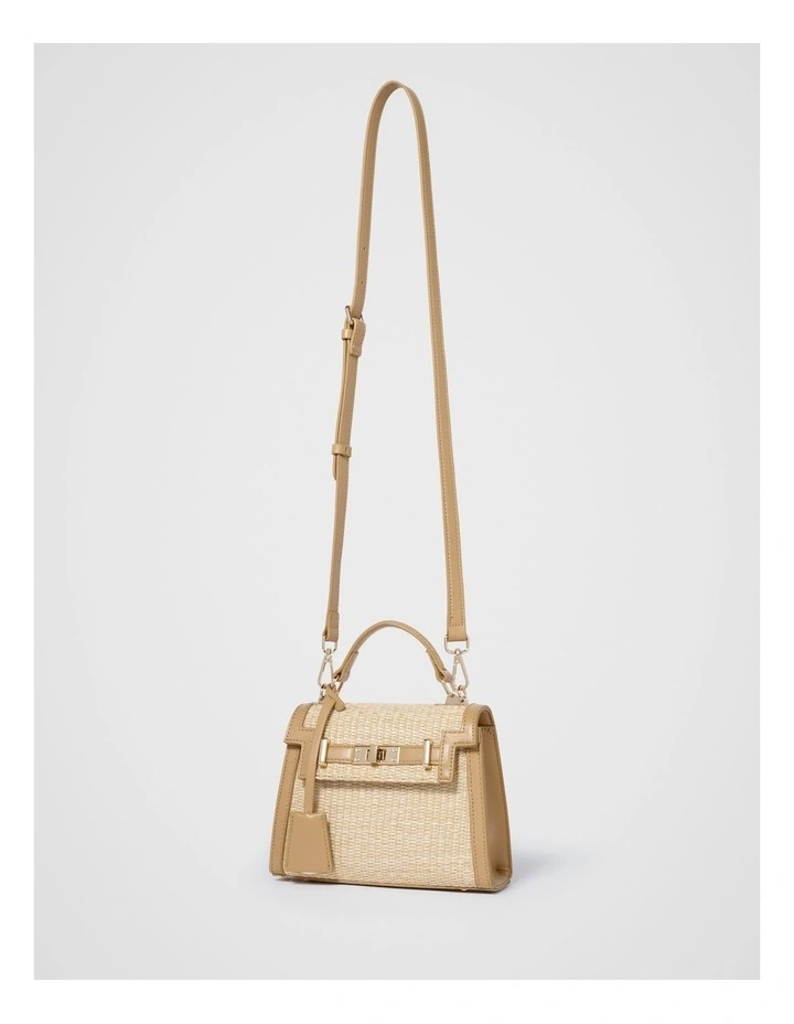 Talia Woven Top Handle Bag in Brown image 4