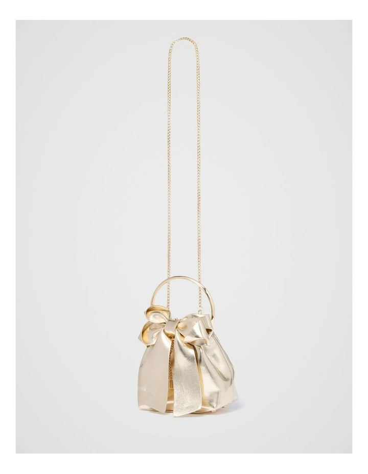 Petra Bow Metal Handle Bag in Gold image 4