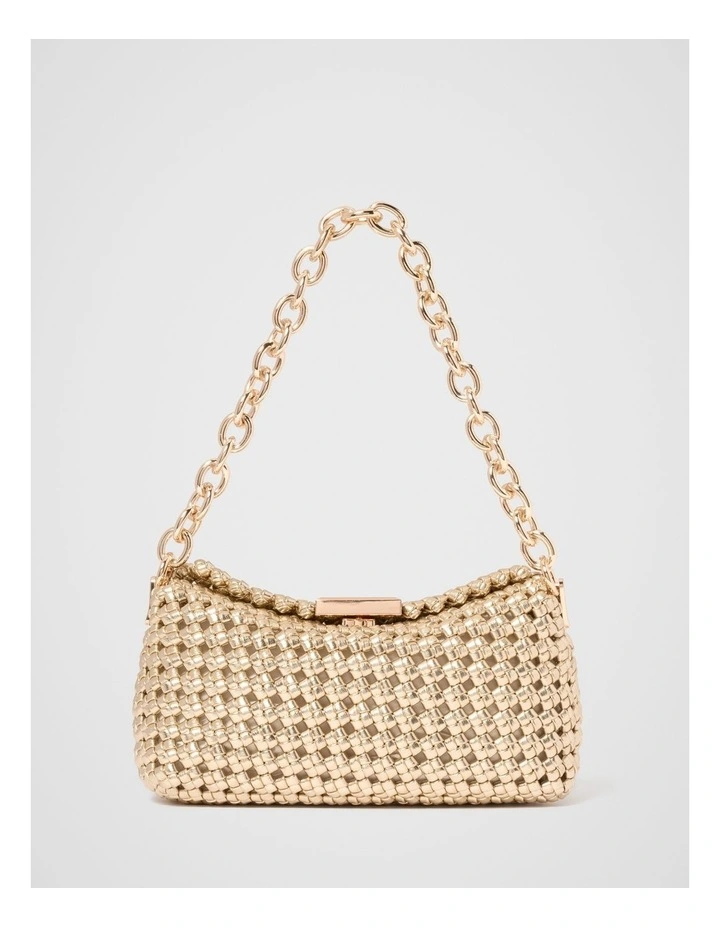 Teagan Weave Chain Bag in Gold image 1