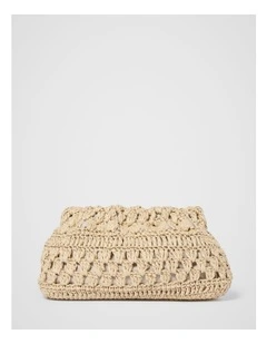 Natalie Woven Soft Clutch in Cream