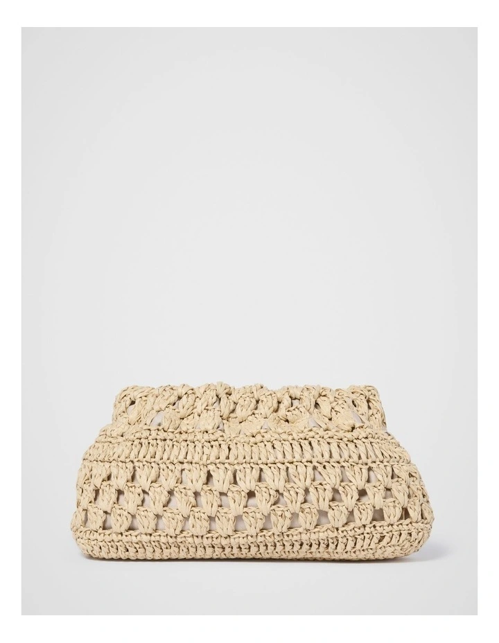 Natalie Woven Soft Clutch in Cream image 1