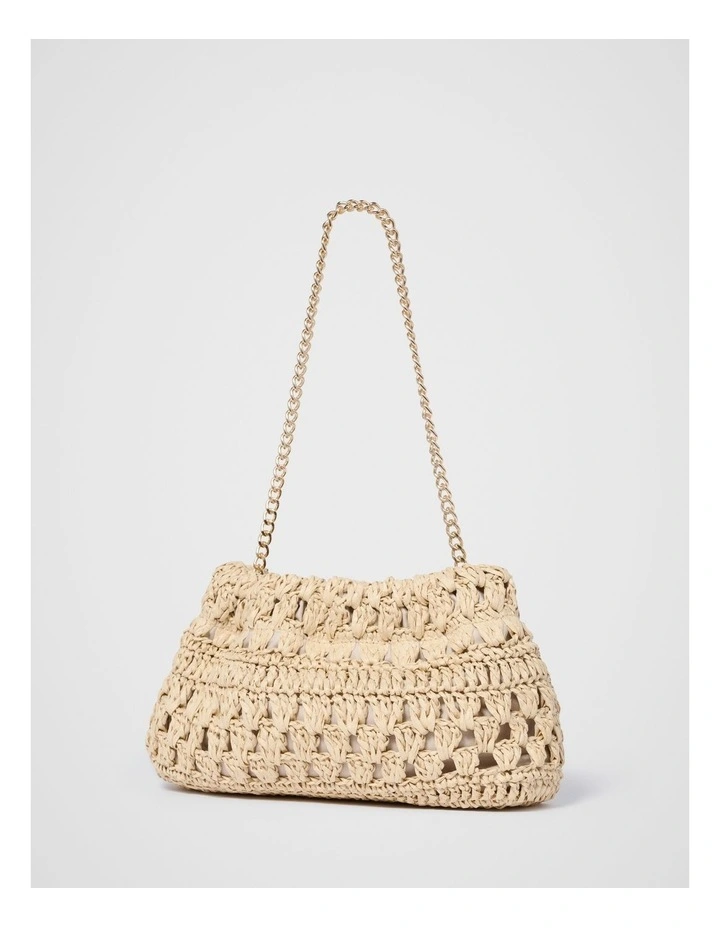 Natalie Woven Soft Clutch in Cream image 2