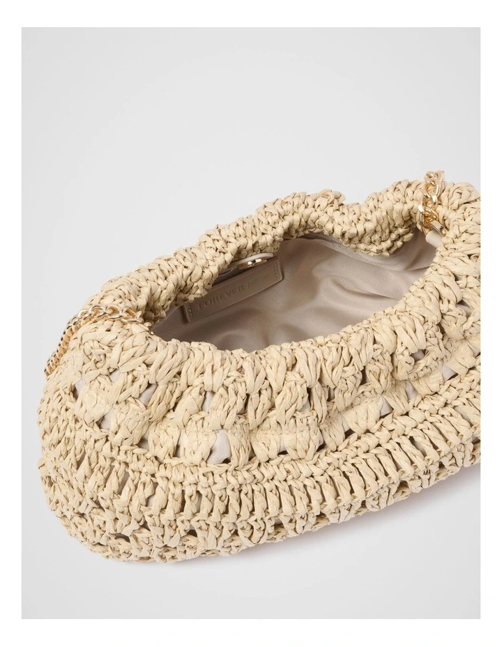 Natalie Woven Soft Clutch in Cream image 3