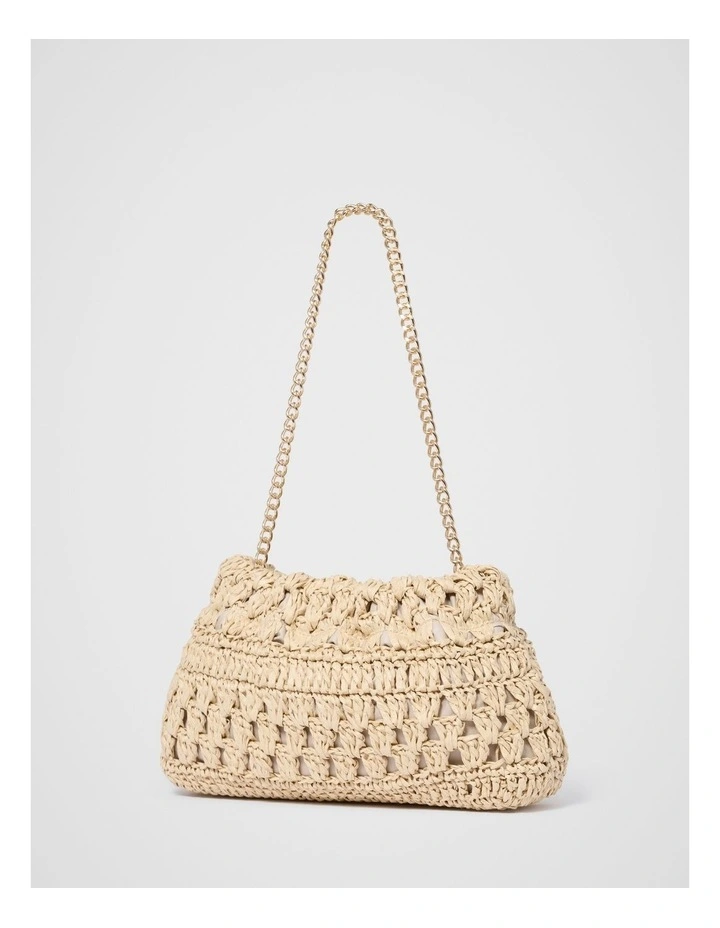Natalie Woven Soft Clutch in Cream image 4