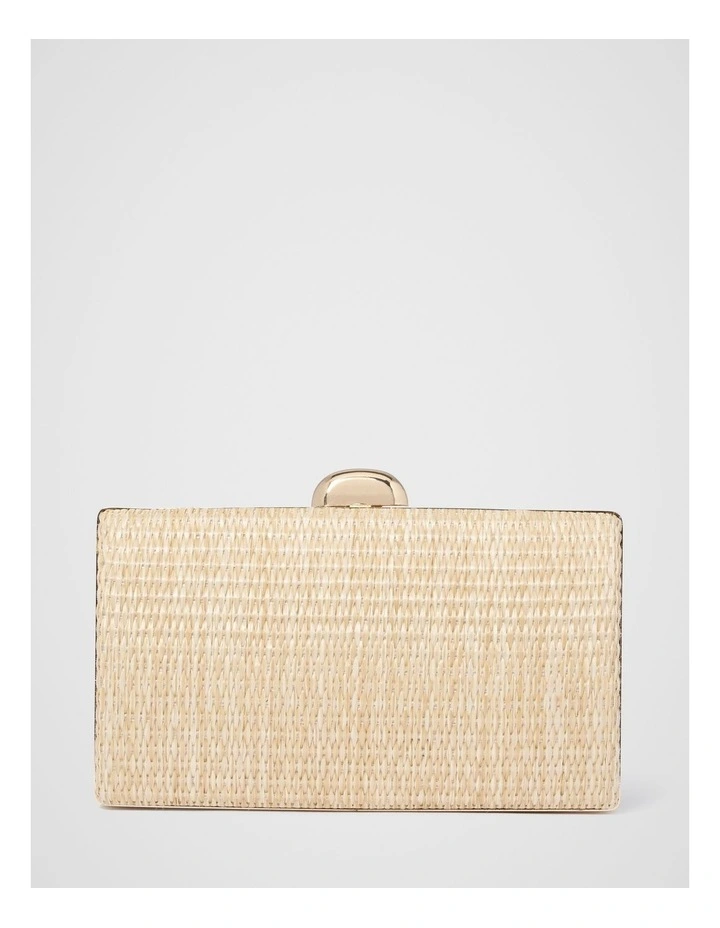 Helena Weave Hardcase Clutch in Cream image 1