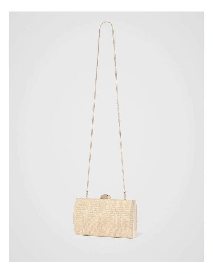 Helena Weave Hardcase Clutch in Cream image 2