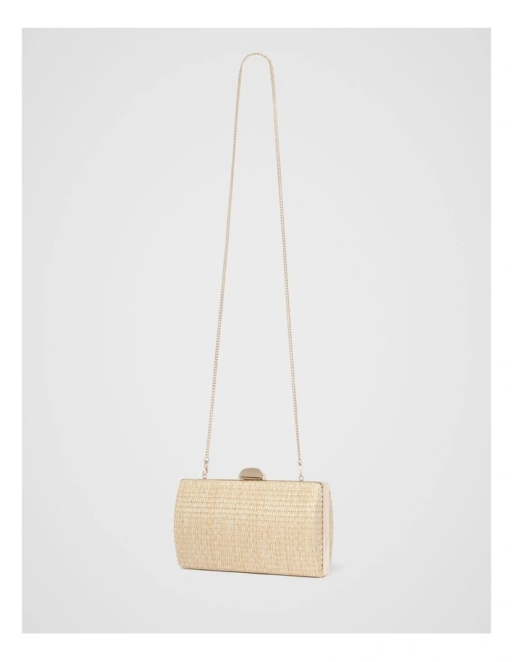 Helena Weave Hardcase Clutch in Cream image 4
