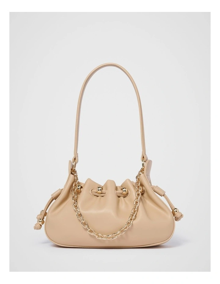 Dakota Drawstring Chain Bag in Beige image 1