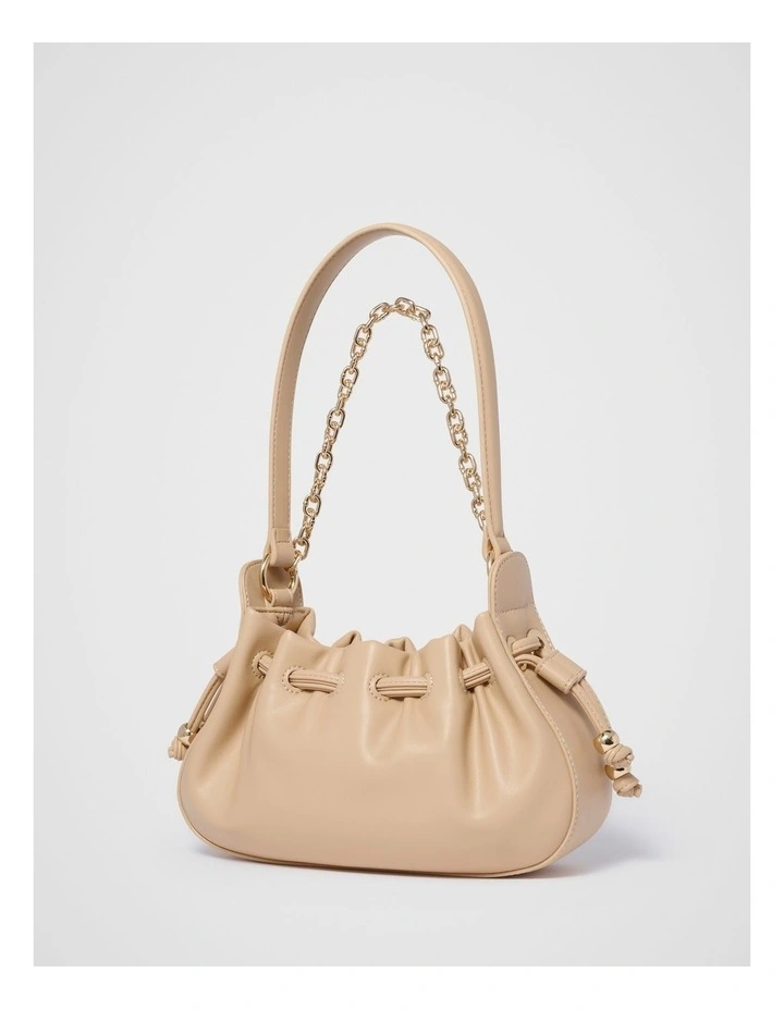 Dakota Drawstring Chain Bag in Beige image 2