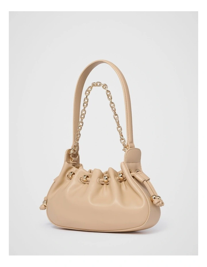 Dakota Drawstring Chain Bag in Beige image 4