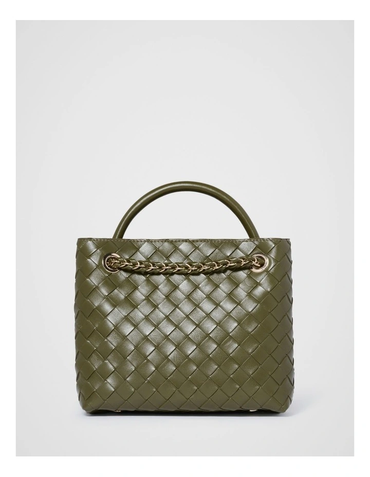 Lillian Weave Small Tote in Green image 1