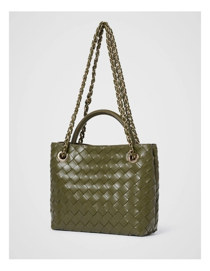 Lillian Weave Small Tote in Green image 2