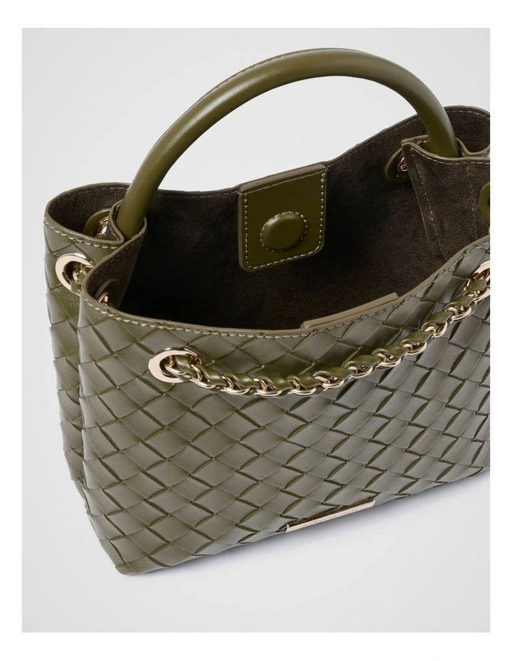 Lillian Weave Small Tote in Green image 3