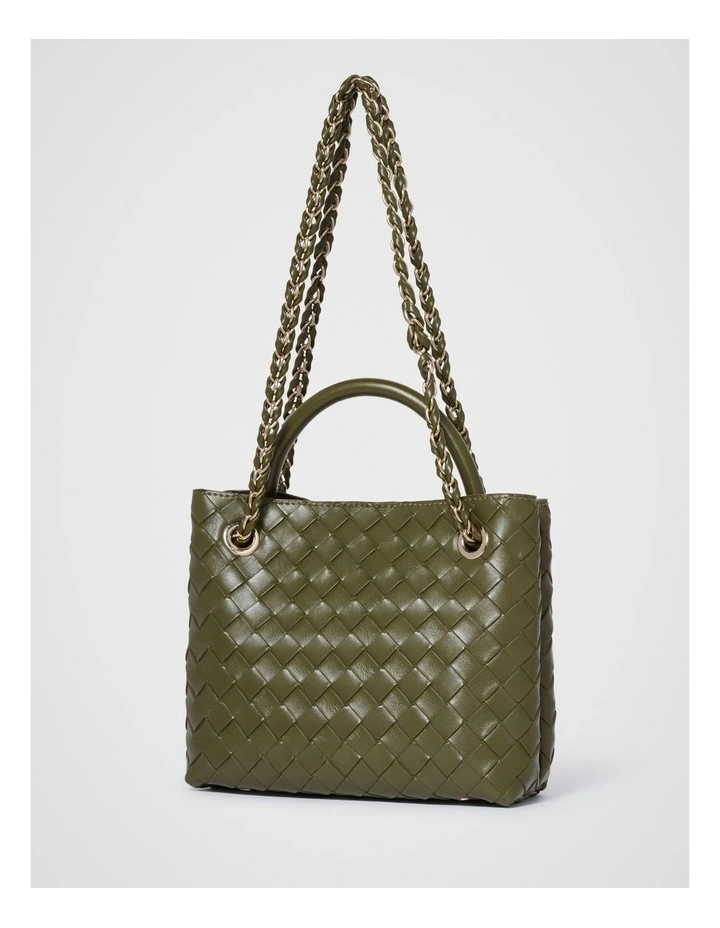 Lillian Weave Small Tote in Green image 4
