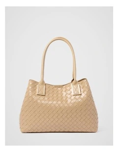 Ariana Weave Medium Tote in Beige