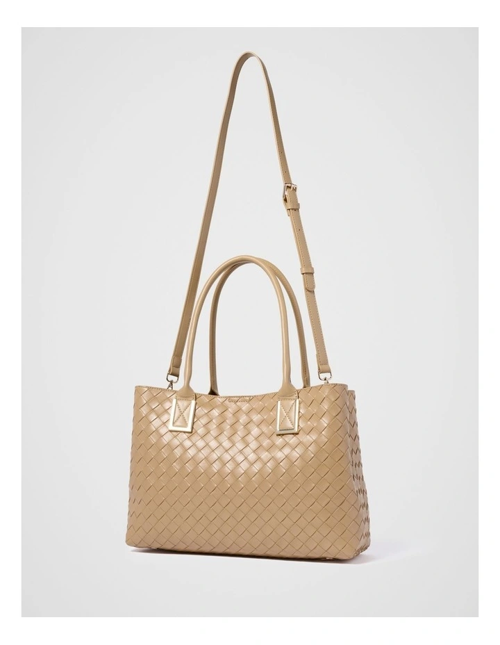 Ariana Weave Medium Tote in Beige image 2