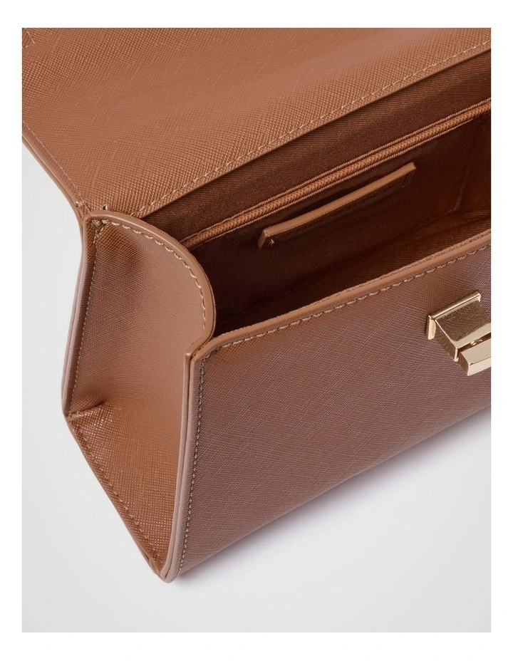 Tala Top Handle Lock Bag in Brown image 3