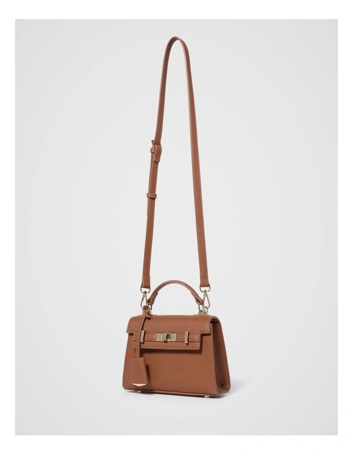 Tala Top Handle Lock Bag in Brown image 4