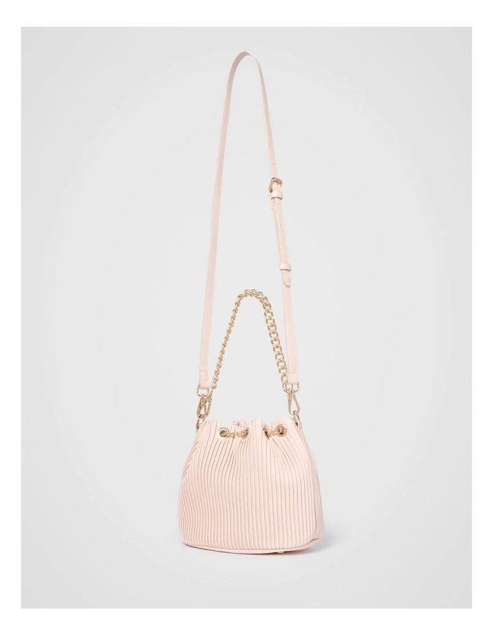 Dahlia Drawstring Pleat Bucket Bag in Pink image 2