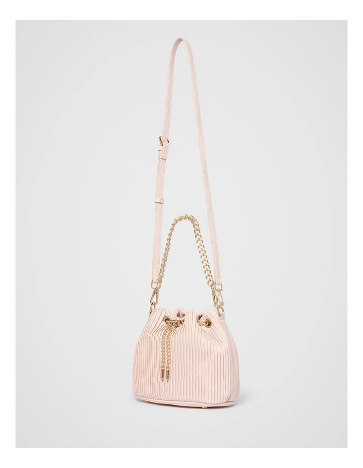 Dahlia Drawstring Pleat Bucket Bag in Pink image 4