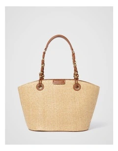 Aria Weave Tote Bag in Cream