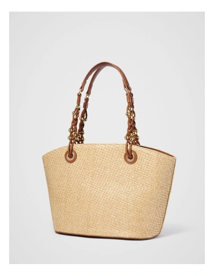 Aria Weave Tote Bag in Cream image 2