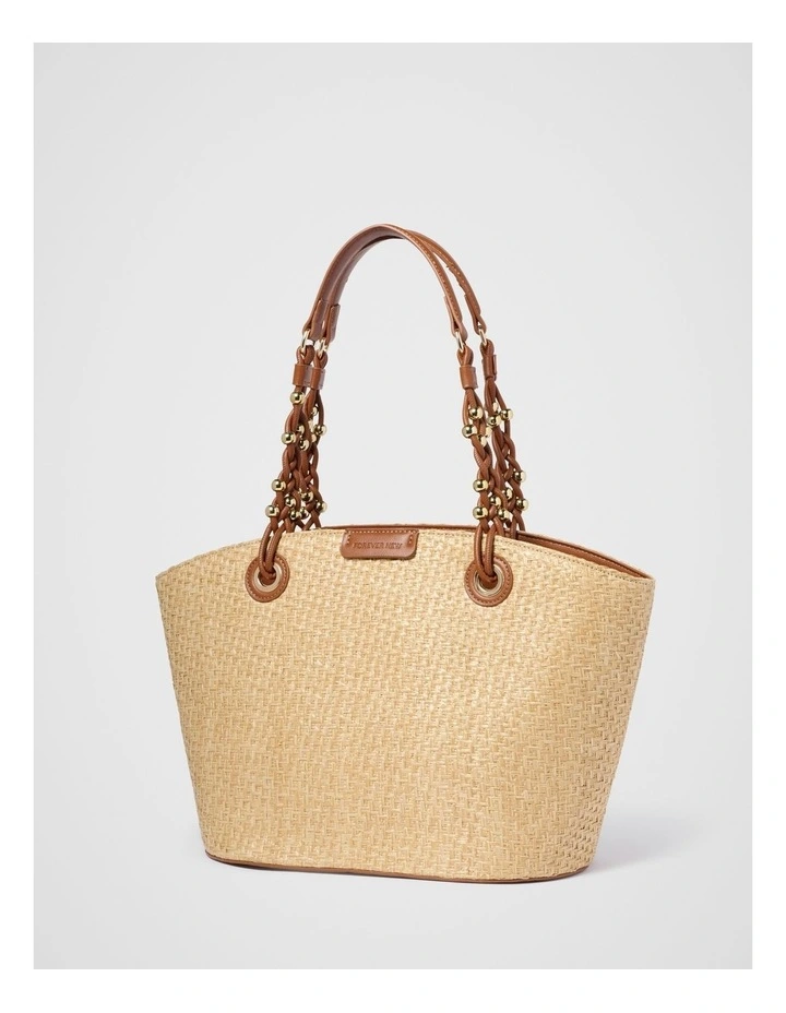 Aria Weave Tote Bag in Cream image 4