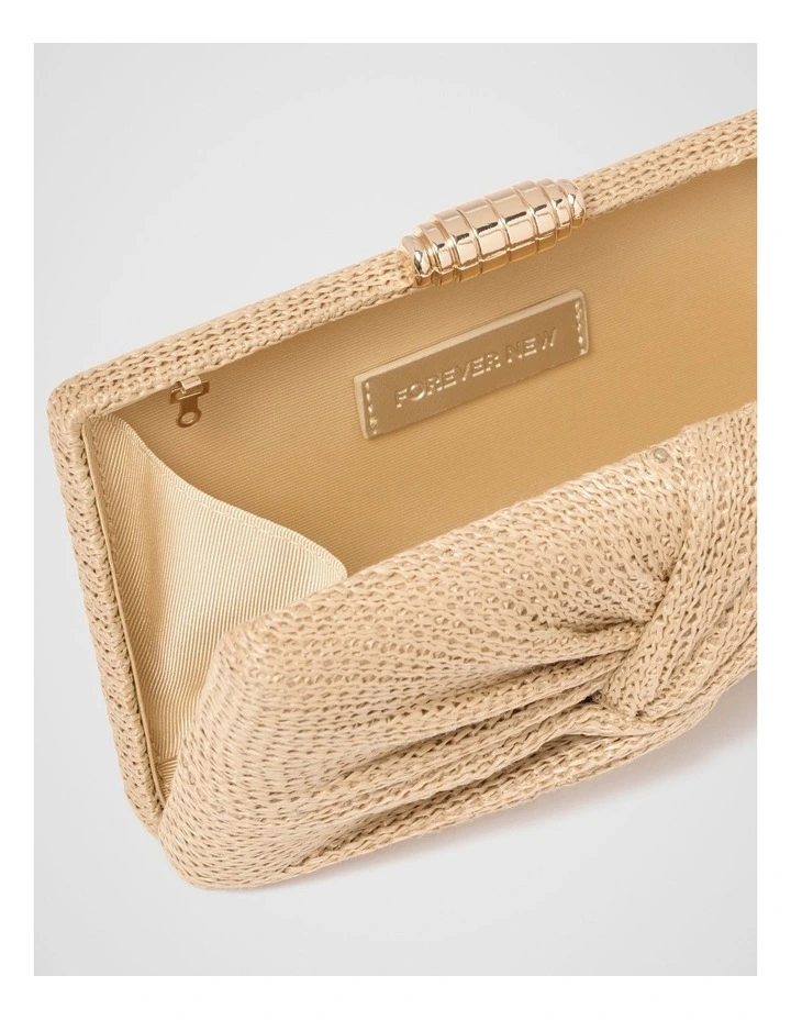 Tori Twist Weave Hardcase Clutch in Cream image 3