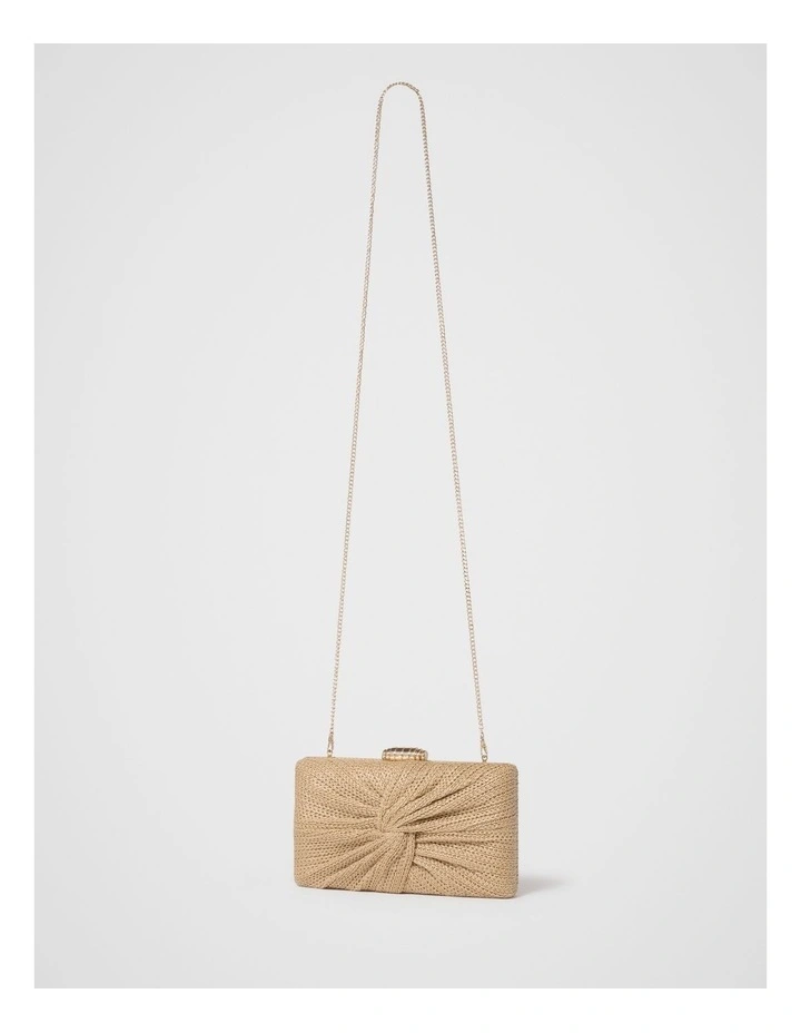 Tori Twist Weave Hardcase Clutch in Cream image 4