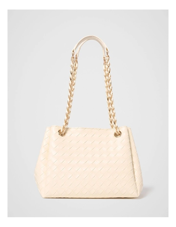 Elina Woven Chain Bag in Cream image 1