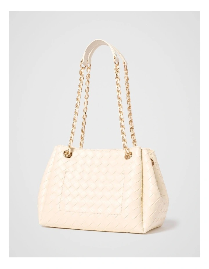 Elina Woven Chain Bag in Cream image 2