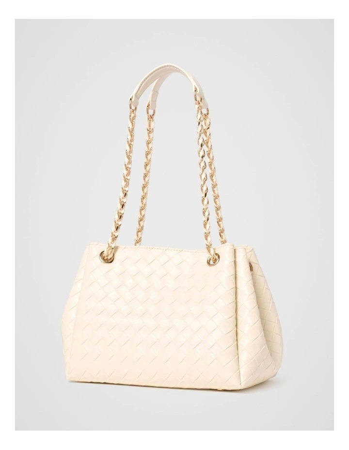 Elina Woven Chain Bag in Cream image 4