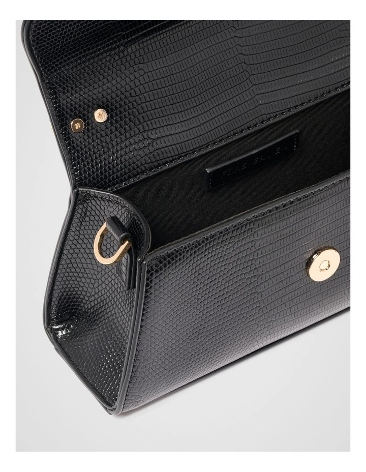 Noelle Small Metal Top Handle Bag in Black image 3