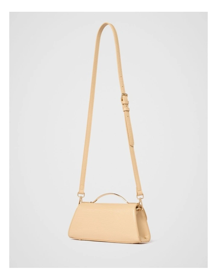 Noelle Small Metal Top Handle Bag in Cream image 2