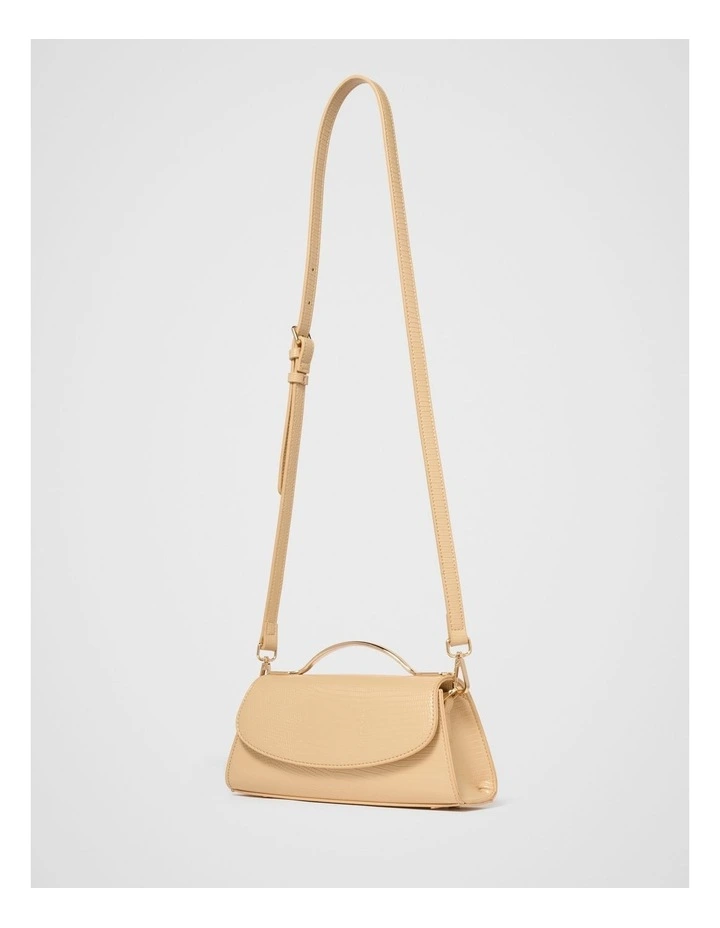 Noelle Small Metal Top Handle Bag in Cream image 4