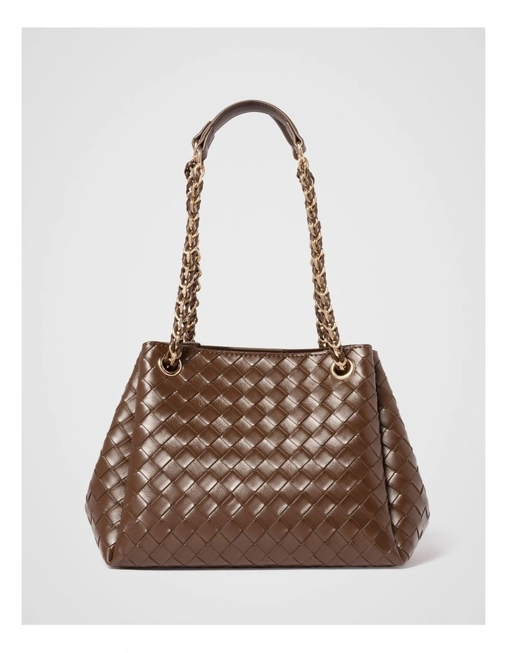 Elina Woven Chain Bag in Brown image 1