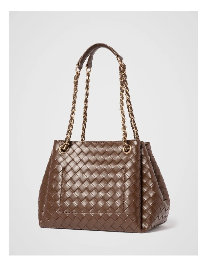 Elina Woven Chain Bag in Brown image 2