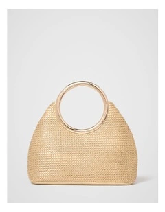 Ruby Round Handle Clutch Bag in Gold