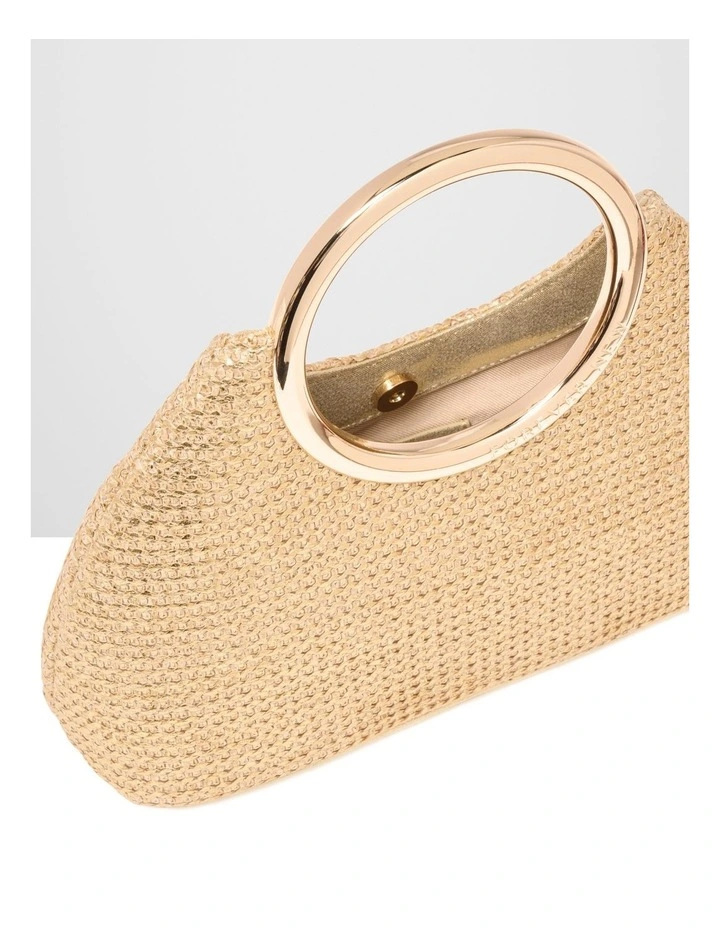 Ruby Round Handle Clutch Bag in Gold image 3