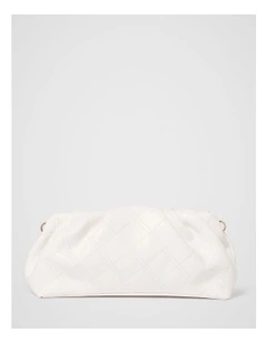Saskia Soft Quilted Clutch Bag in White