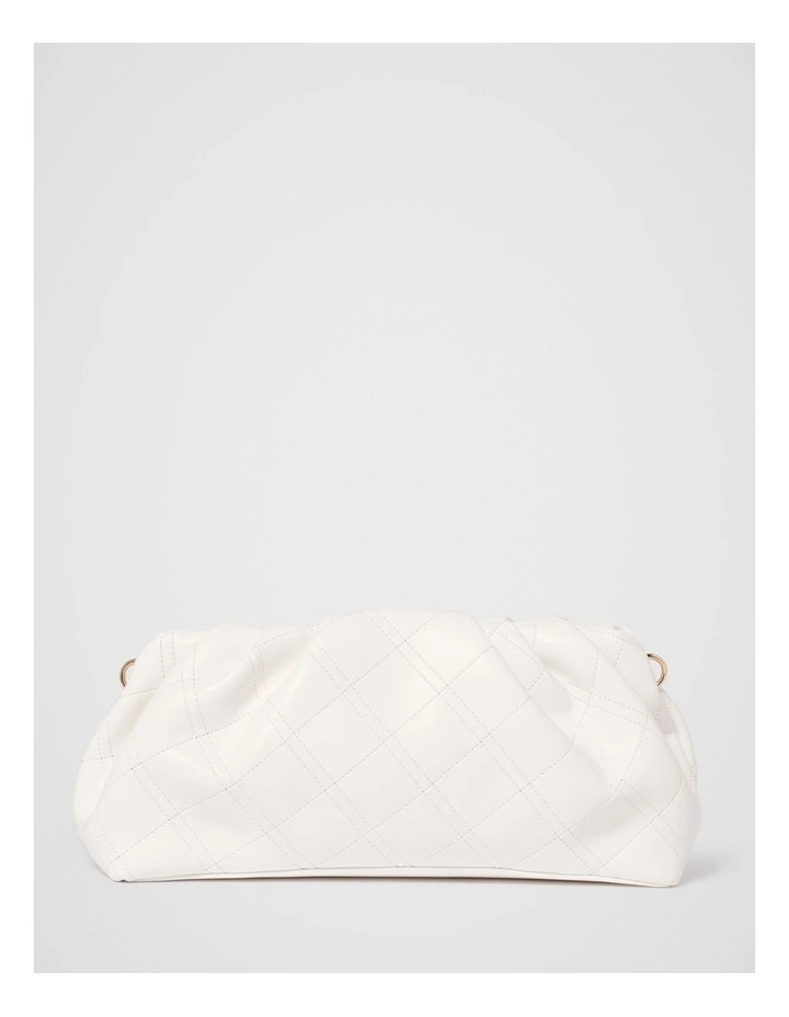 Saskia Soft Quilted Clutch Bag in White image 1
