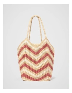 Keira Chevron Weave Tote Bag in Multi