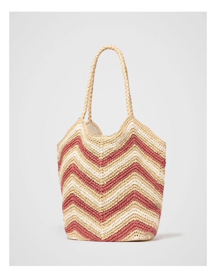 Keira Chevron Weave Tote Bag in Multi image 2