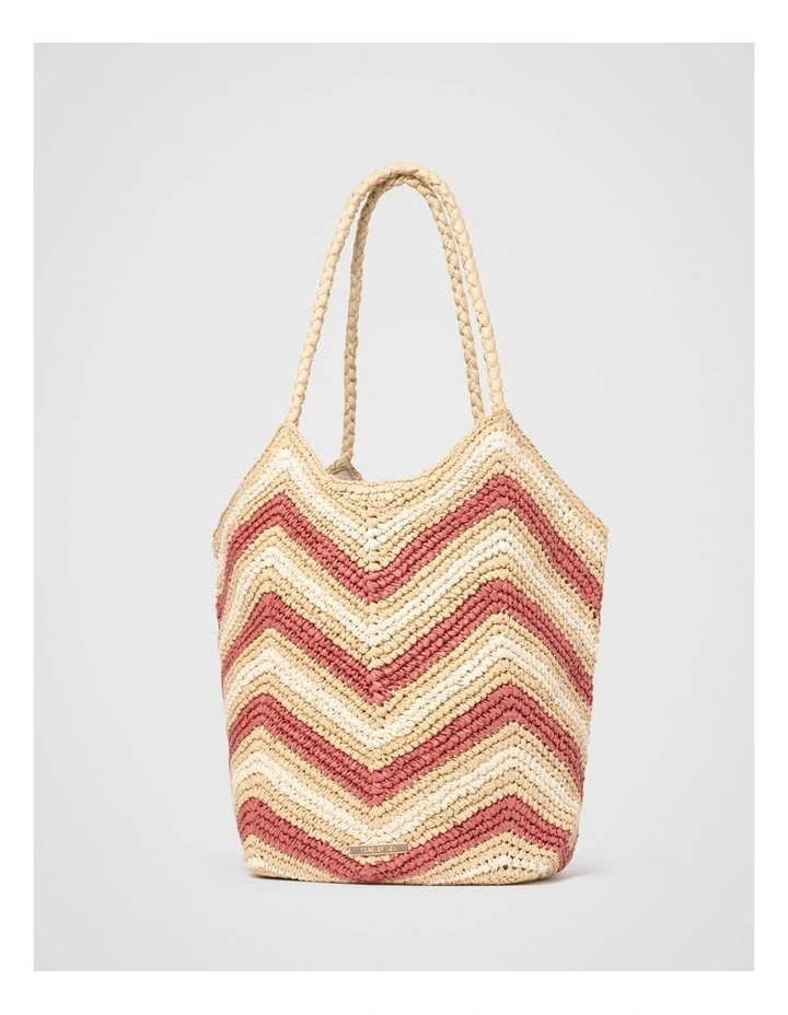 Keira Chevron Weave Tote Bag in Multi image 4