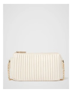 Phoebe Pleat Crossbody Bag in White