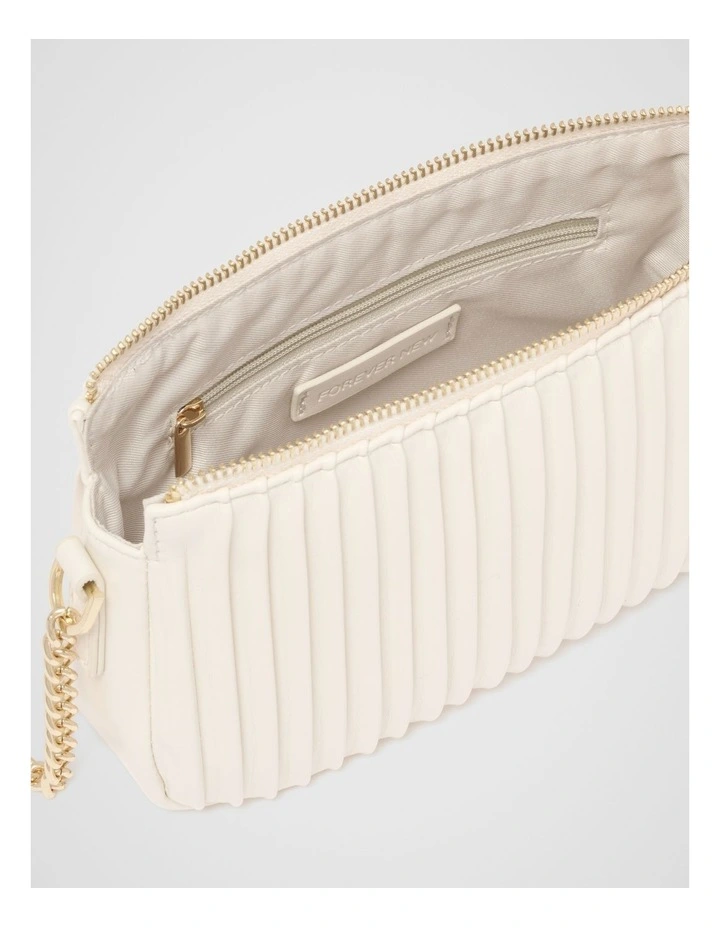 Phoebe Pleat Crossbody Bag in White image 3