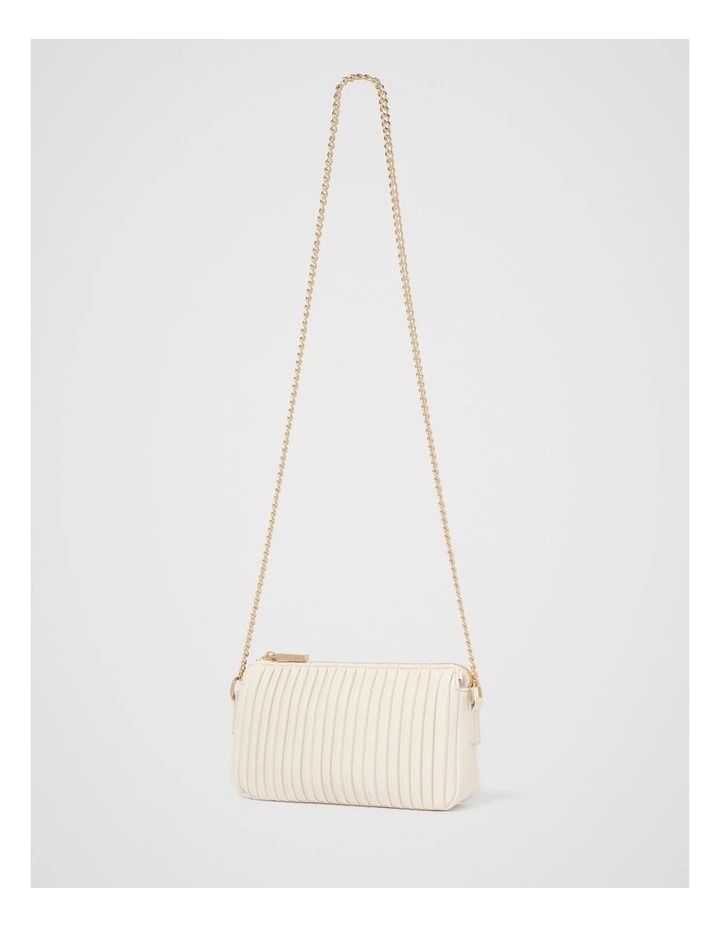 Phoebe Pleat Crossbody Bag in White image 4