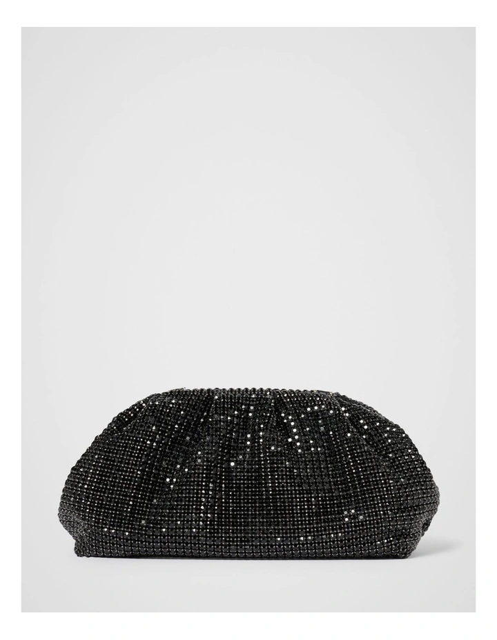 Ariel Soft Shiny Clutch in Black image 1