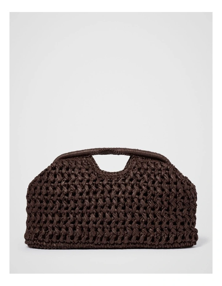 Shara Weave Frame Clutch Bag in Brown image 1